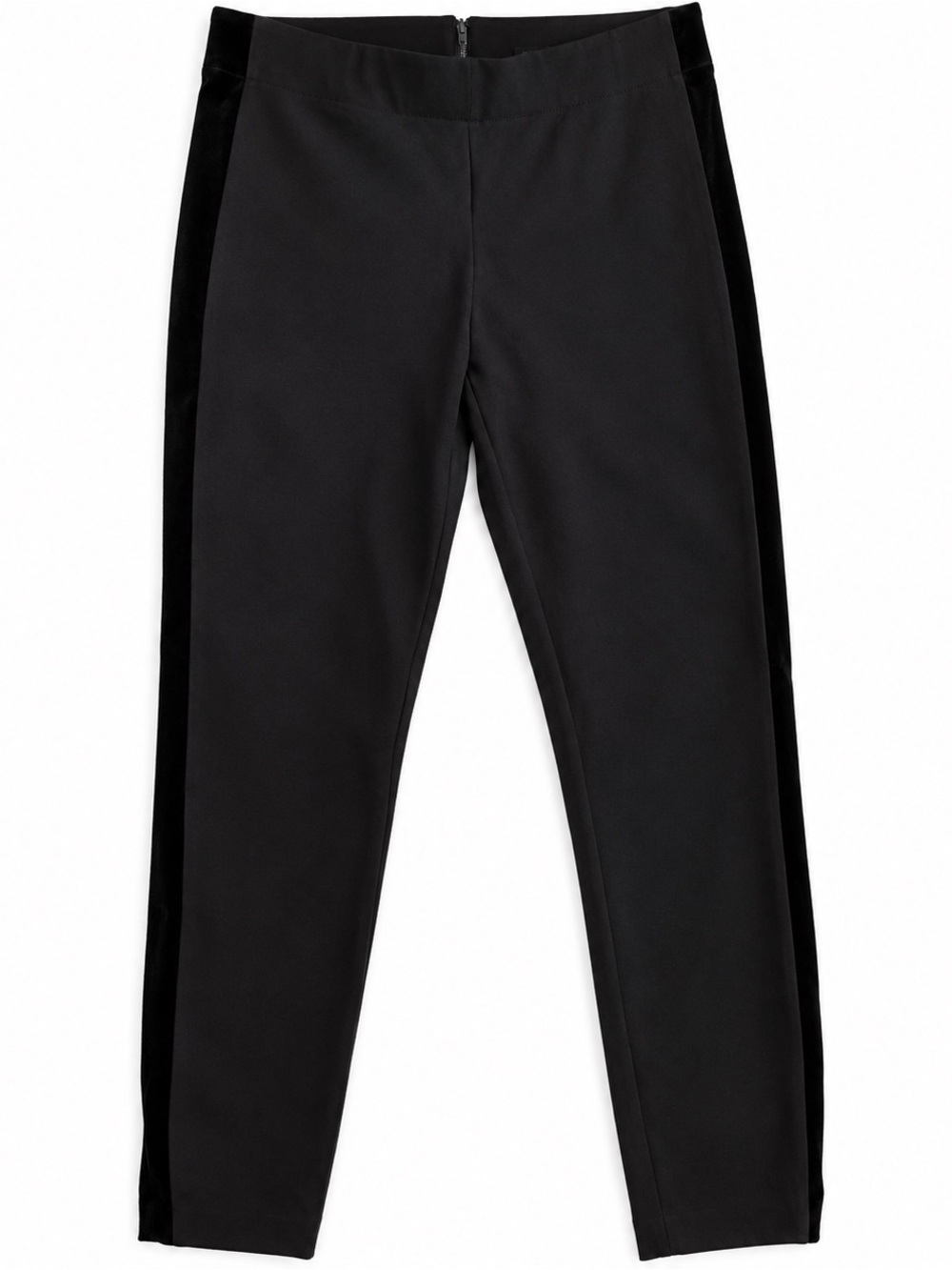 J.Crew Gigi Pant Size 4 Black Velvet Tuxedo Stripe Skinny Ponte Pants K2052